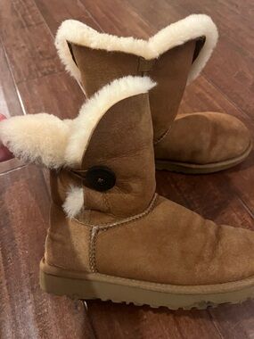 UGG Chestnut Sheepskin Button Short Booties